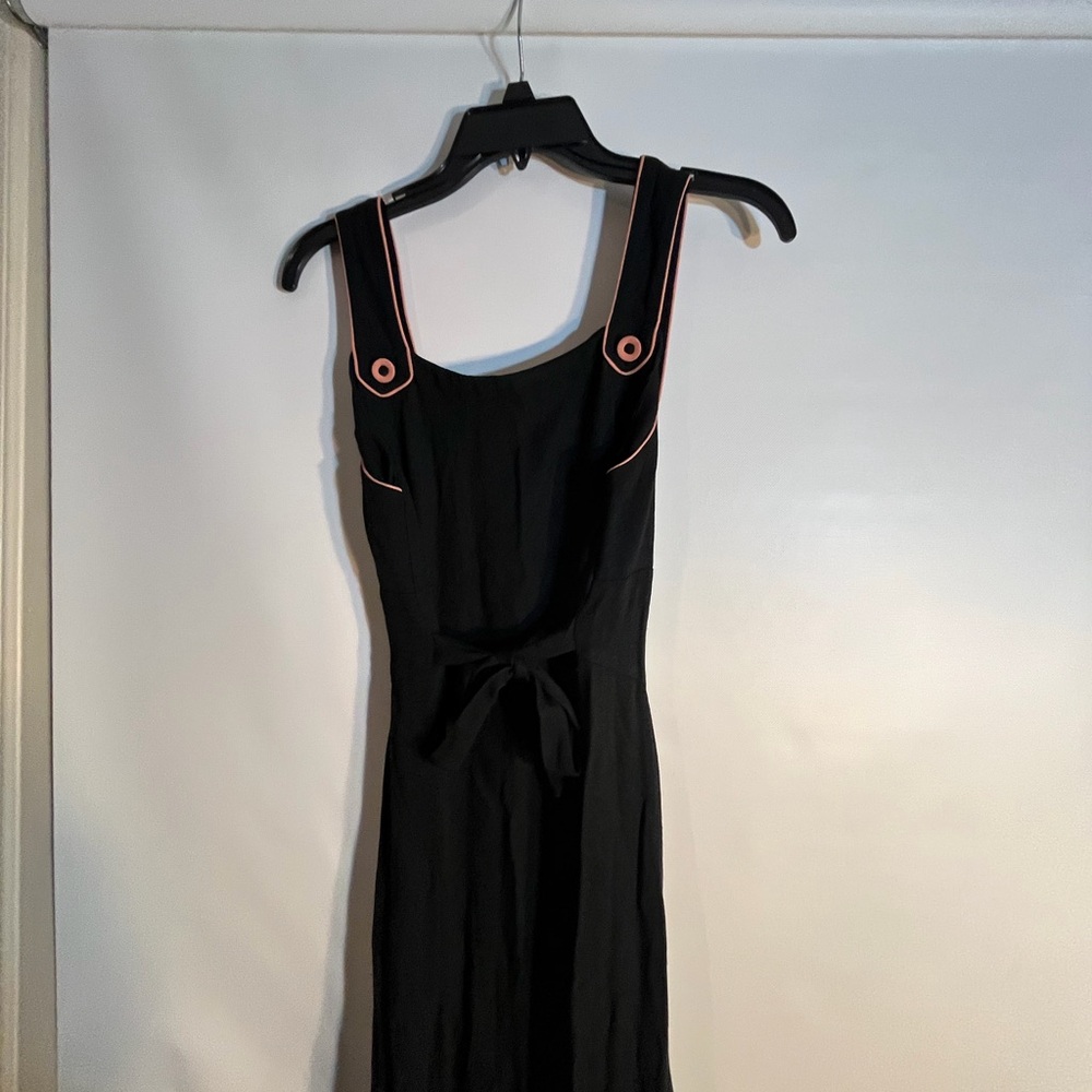 Eileen West Black Maxi Dress with Pink Accents